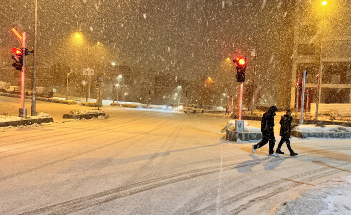 Erzurum'da kar yağışı ve tipi etkili oldu