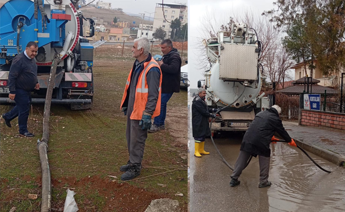 Kurtalan Belediyesi, Yağış Sonrası Su Giderlerini Açtı